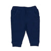 Organic navy blue sweatpants by Lucy Lue Organics. Made in the softest organic cotton. Your favorite organic baby brand. Winter baby clothes