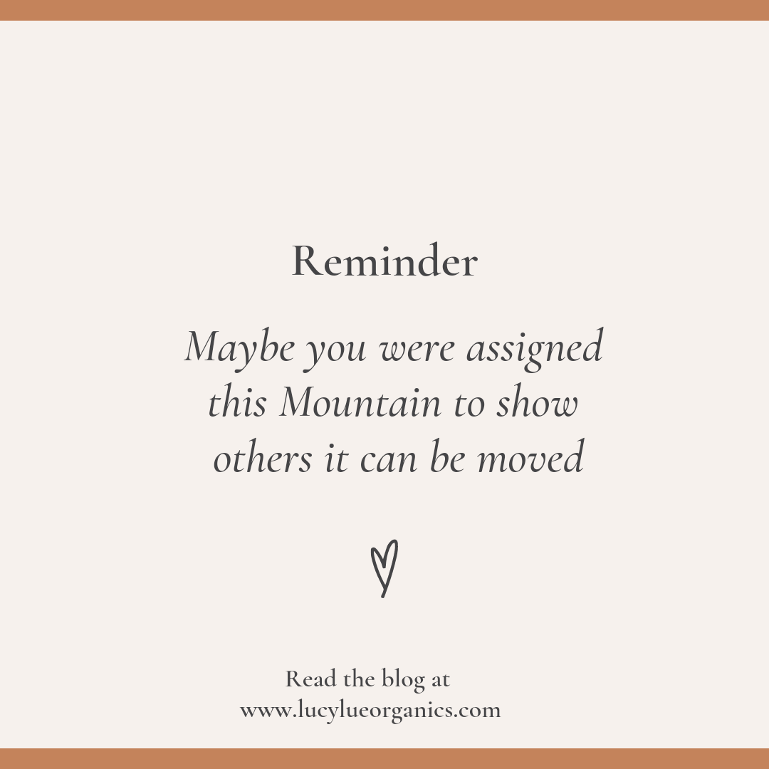 Small business motivation and inspiration. You were assigned this mountain to show others it can be moved. Small business quotes. Lucy Lue blog