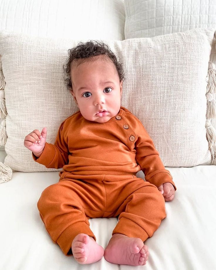baby boy organic pullover and sweatshirt set organic cotton joggers modern natural unisex fall baby wear