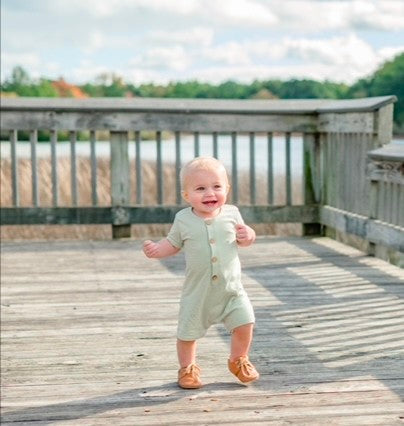 organic short sleeve baby romper