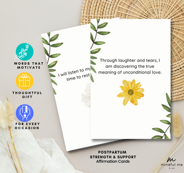 New mom affirmation cards postpartum labor and delivery affirmations motherhood positive mindset postpartum parenthood support  mothers day gift push present mindful mindset self love baby shower