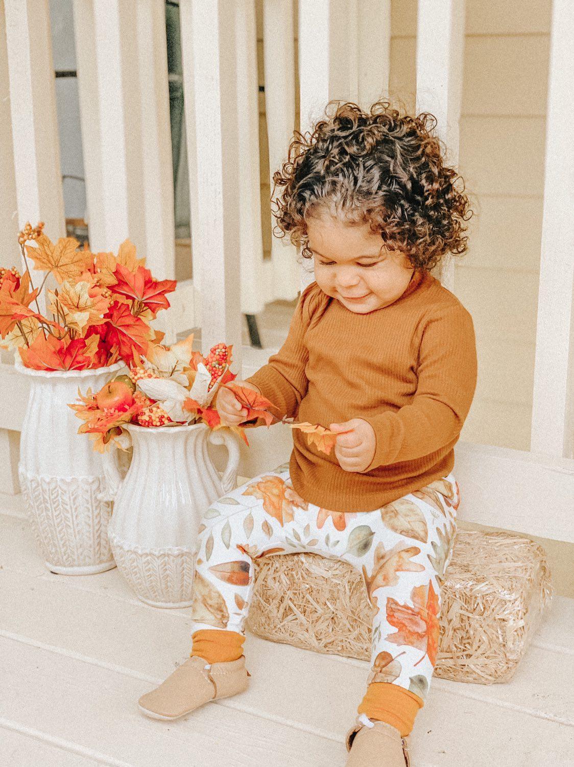 organic long sleeve baby top ribbed cotton infant shirt oatmeal baby clothes warm baby outfit layering top baby fall winter essentials baby gifts family photos girl boy modern unisex clothing on sale best baby brand Lucy lue organics shirt onesie