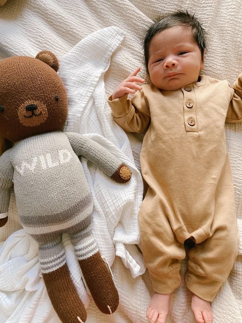 organic baby romper | long sleeve cotton one-piece (12/18m only)