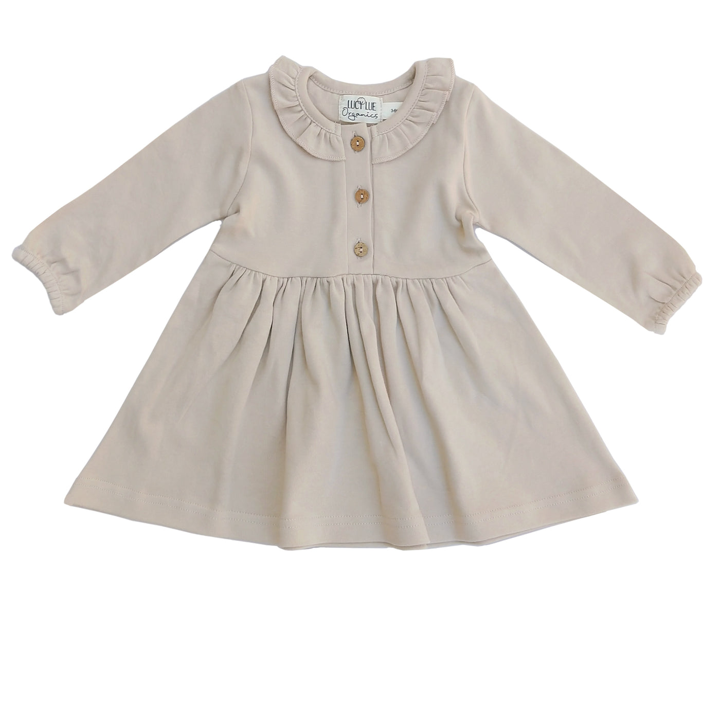 organic long sleeve ruffle dress LUCY LUE ORGANICS organic long sleeve ruffle dress LUCY LUE ORGANICS