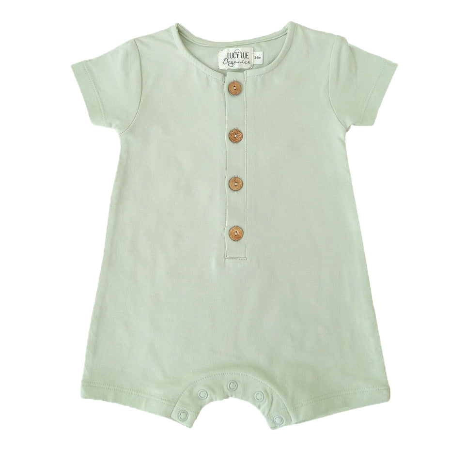 Organic cotton baby romper, unisex baby romper, short baby romper, baby boy summer romper, baby girl summer romper, button baby romper, ginger baby romper