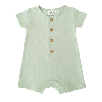 Organic cotton baby romper, unisex baby romper, short baby romper, baby boy summer romper, baby girl summer romper, button baby romper, ginger baby romper