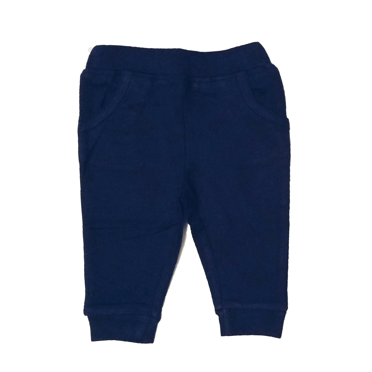 Organic navy blue sweatpants by Lucy Lue Organics. Made in the softest organic cotton. Your favorite organic baby brand. Winter baby clothes