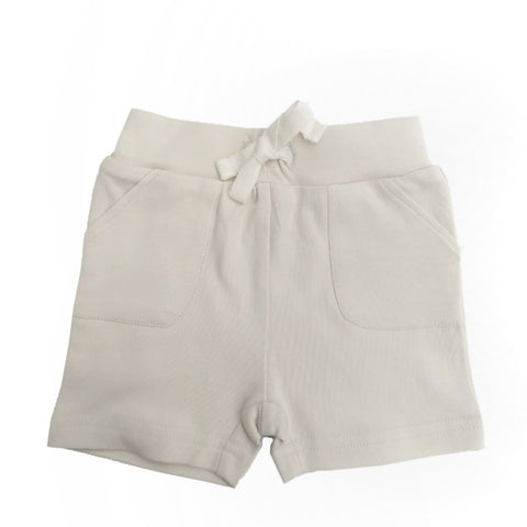 organic baby shorts w/ pockets | oatmeal