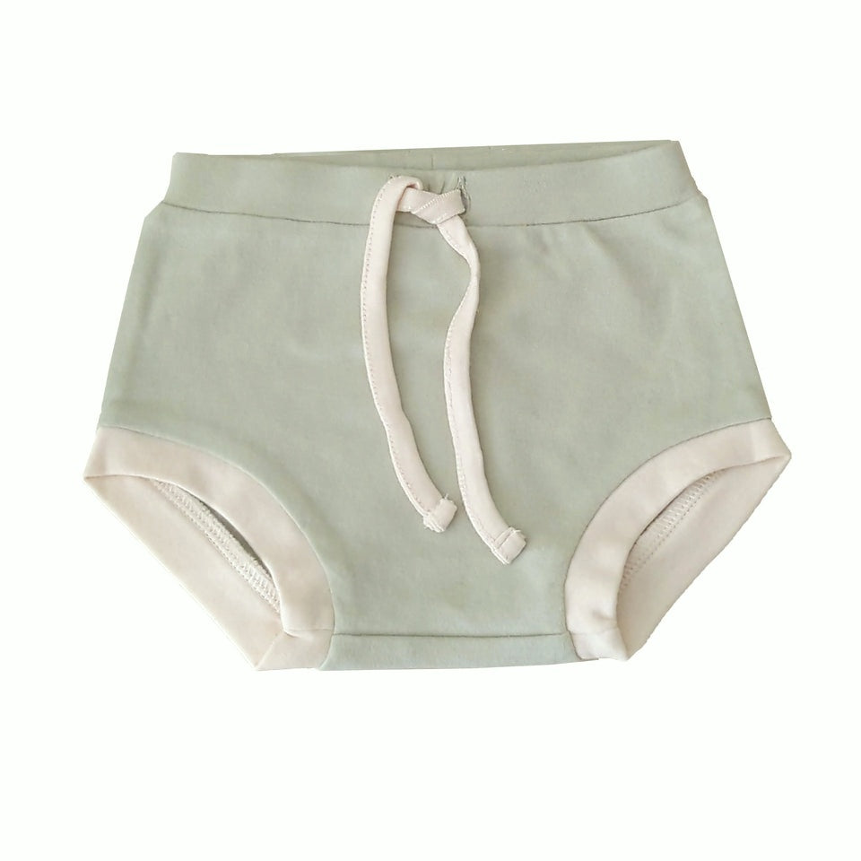 organic baby bloomers caramel retro style baby shorts diaper cover soft stretch waistband