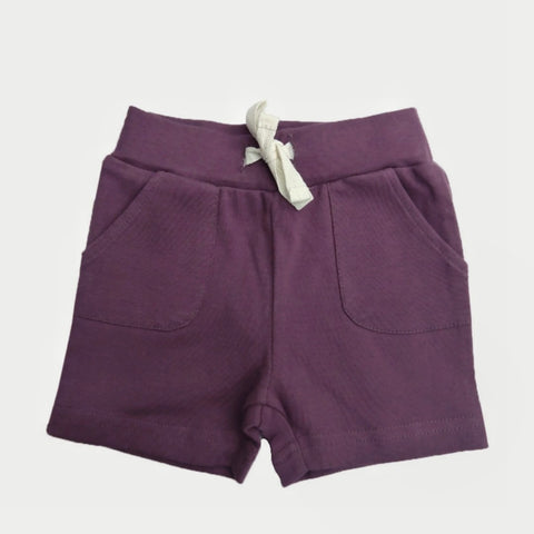 organic baby shorts w/ pockets | plum