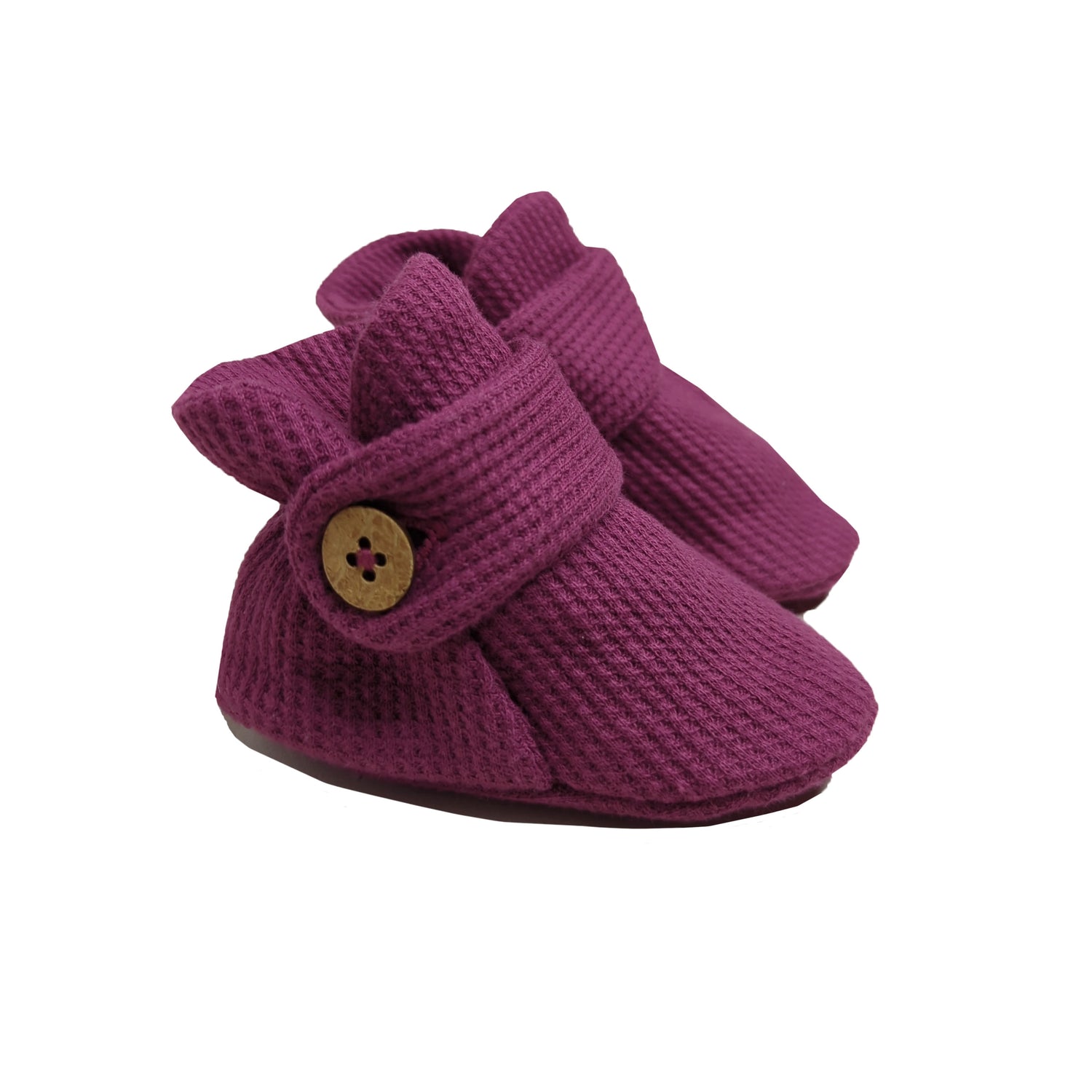 organic waffle baby booties berry newborn shoes stay on baby booties organic cotton baby footwear newborn accessories