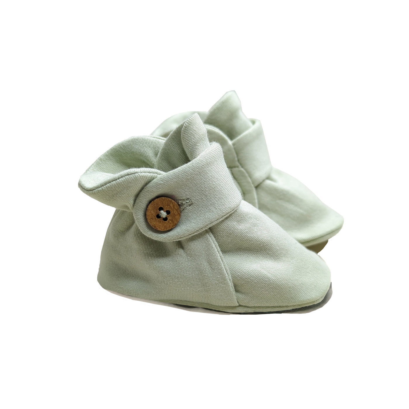 Organic Baby Booties Sage – LUCY LUE ORGANICS - Main Image